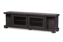 Load image into Gallery viewer, Baxton Studio Viveka 70-Inch Greyish Dark Brown Wood TV Cabinet with 2 Glass Doors and 2 Doors
