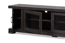 Load image into Gallery viewer, Baxton Studio Viveka 70-Inch Greyish Dark Brown Wood TV Cabinet with 2 Glass Doors and 2 Doors
