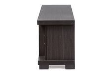 Load image into Gallery viewer, Baxton Studio Viveka 70-Inch Greyish Dark Brown Wood TV Cabinet with 2 Glass Doors and 2 Doors
