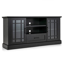 Load image into Gallery viewer, TV Stand for TVs up to 70  with Glass Doors Cubbies and Drawer-Black
