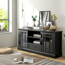 Load image into Gallery viewer, TV Stand for TVs up to 70  with Glass Doors Cubbies and Drawer-Black
