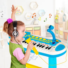 Load image into Gallery viewer, 31-Key Kids Piano Keyboard Toy with Microphone and Multiple Sounds for Age 3+-Blue

