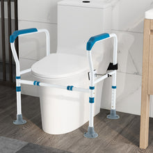 Load image into Gallery viewer, Toilet Safety Rail with Adjustable Height for Elderly-Blue
