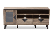 Load image into Gallery viewer, Baxton Studio Cardiff Modern and Contemporary Light Brown Wood 55-Inch TV Stand
