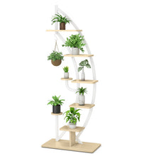 Load image into Gallery viewer, 6-Tier 9 Potted Metal Plant Stand Holder Display Shelf with Hook-White
