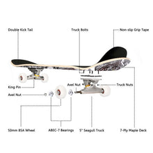 Load image into Gallery viewer, 31" x 8" Maple Deck Wood Child Professional Skateboard-B
