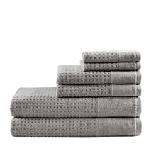 Load image into Gallery viewer, 6 Piece Spa Waffle Cotton Jacquard Towels Set MP73-7179 By Olliix

