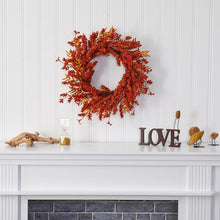 Load image into Gallery viewer, 18" Harvest Berry Artificial Wreath
