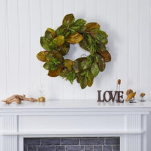 Load image into Gallery viewer, 26" Magnolia Leaf Artificial Wreath
