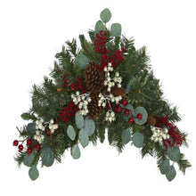 Load image into Gallery viewer, 28" Eucalyptus and Pine Artificial Swag with Berries and Pine Cones
