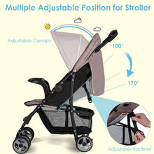 Load image into Gallery viewer, 5-Point Safety System Foldable Lightweight Baby Stroller-Coffee

