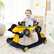 Load image into Gallery viewer, 4-in-1 Foldable Activity Push Walker with Adjustable Height-Yellow
