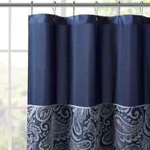 Load image into Gallery viewer, Madison Park Aubrey 100% Polyester Jacquard Shower Curtain- Navy MP70-6459 By Olliix
