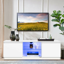 Load image into Gallery viewer, 50" TV Stand Cabinet with LED Shelves Modern-White
