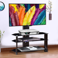 Load image into Gallery viewer, TV Stand Rack for 60" Screen with 3-tier Wide Glass Storage Shelf

