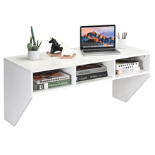 Load image into Gallery viewer, Wall Mounted Floating Computer Table Desk Storage Shelf-White
