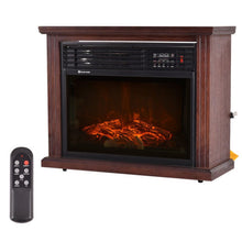 Load image into Gallery viewer, 28" Free Standing Electric Fireplace 1500W Glass View Log Flame Remote Home
