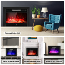 Load image into Gallery viewer, 28.5 inch Recessed Mounted Standing Fireplace Heater with 3 Flame Option

