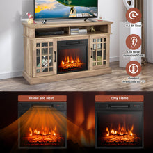 Load image into Gallery viewer, 48 Inch Electric Fireplace TV Stand with Cabinets for TVs Up to 50 Inch-Natural
