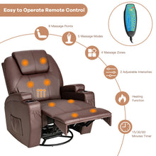 Load image into Gallery viewer, Massage Recliner Chair with Lumbar Heating Function-Brown
