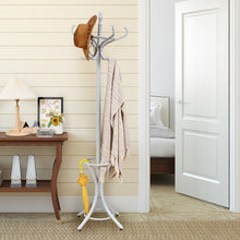 Load image into Gallery viewer, Wood Standing Hat Coat Rack with Umbrella Stand-Gray
