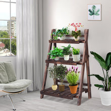Load image into Gallery viewer, Reward-3 Tier Outdoor Wood Design Folding Display Flower Stand
