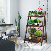 Load image into Gallery viewer, Reward-3 Tier Outdoor Wood Design Folding Display Flower Stand
