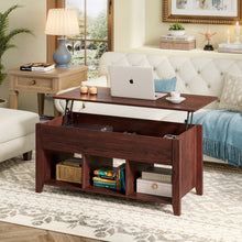 Load image into Gallery viewer, Lift Top Coffee Table with Storage Lower Shelf-Brown
