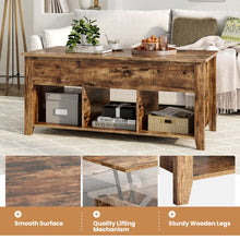 Load image into Gallery viewer, Lift Top Coffee Table with Storage Lower Shelf-Tan
