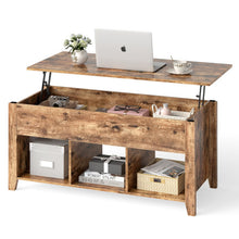 Load image into Gallery viewer, Lift Top Coffee Table with Storage Lower Shelf-Tan
