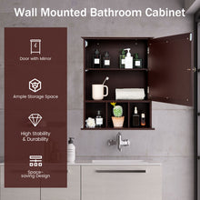 Load image into Gallery viewer, Wall Mounted and Mirrored Bathroom Cabinet-Brown
