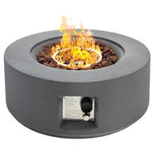 Load image into Gallery viewer, 27.5 Inch Round Gas Fire Pit Table with Adjustable Flame-Gray
