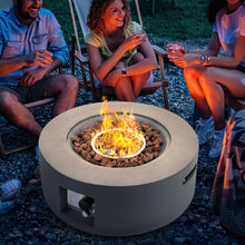 Load image into Gallery viewer, 27.5 Inch Round Gas Fire Pit Table with Adjustable Flame-Gray

