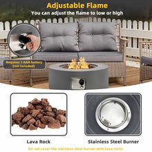 Load image into Gallery viewer, 27.5 Inch Round Gas Fire Pit Table with Adjustable Flame-Gray
