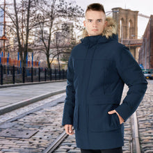 Load image into Gallery viewer, Men's Hooded Insulated Winter Puffer Parka Coat-Navy-XXXL
