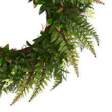 Load image into Gallery viewer, 23" Assorted Fern Wreath UV Resistant (Indoor/Outdoor)
