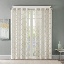 Load image into Gallery viewer, Madison Park Eden Fretwork Burnout Sheer Panel -84" Panel MP40-3777 By Olliix
