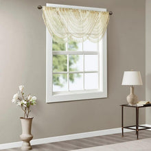 Load image into Gallery viewer, Diamond Sheer Embroidered Waterfall Valance -38X46" MP41-4937 By Olliix
