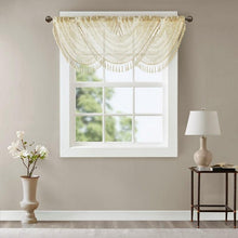 Load image into Gallery viewer, Diamond Sheer Embroidered Waterfall Valance -38X46" MP41-4937 By Olliix
