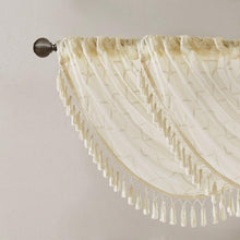Load image into Gallery viewer, Diamond Sheer Embroidered Waterfall Valance -38X46" MP41-4937 By Olliix
