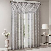 Load image into Gallery viewer, Diamond Sheer Embroidered Waterfall Valance -38X46" MP41-4941 By Olliix
