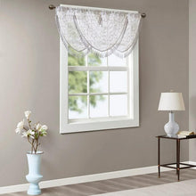 Load image into Gallery viewer, Diamond Sheer Embroidered Waterfall Valance -38X46" MP41-4945 By Olliix

