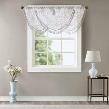 Load image into Gallery viewer, Diamond Sheer Embroidered Waterfall Valance -38X46" MP41-4945 By Olliix
