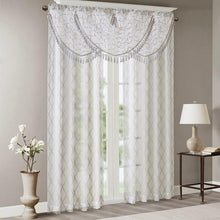 Load image into Gallery viewer, Diamond Sheer Embroidered Waterfall Valance -38X46" MP41-4945 By Olliix
