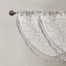 Load image into Gallery viewer, Diamond Sheer Embroidered Waterfall Valance -38X46" MP41-4945 By Olliix
