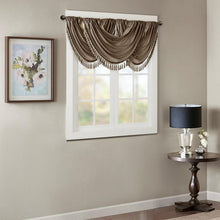 Load image into Gallery viewer, Madison Park Faux Silk Waterfall Embellished Valance -38X46" MP41-4955 By Olliix
