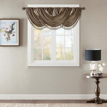 Load image into Gallery viewer, Madison Park Faux Silk Waterfall Embellished Valance -38X46" MP41-4955 By Olliix
