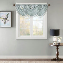 Load image into Gallery viewer, Madison Park Faux Silk Waterfall Embellished Valance -38X46" MP41-4961 By Olliix
