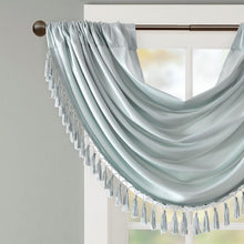 Load image into Gallery viewer, Madison Park Faux Silk Waterfall Embellished Valance -38X46" MP41-4961 By Olliix
