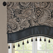 Load image into Gallery viewer, Madison Park Aubrey Jacquard Window Rod Pocket Valance With Beads - 50X18" MP41-4989

